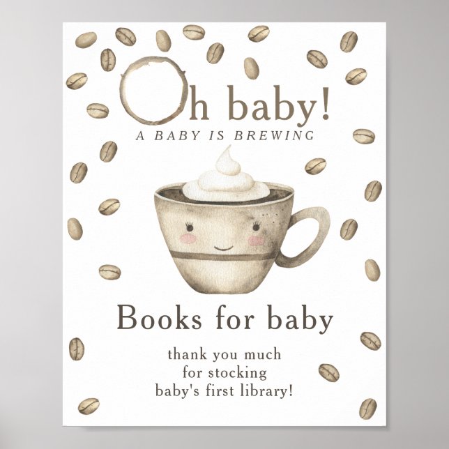 Affiche Un bébé est en train de préparer des livres pour b (Devant)