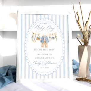 Affiche Un bébé garçon doux Vêtements Baby Shower Bienvenu