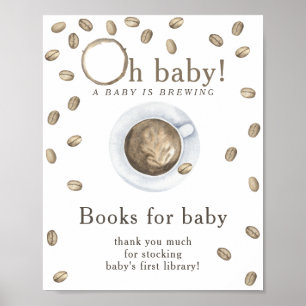 Affiche Un bébé prépare des livres pour bébé