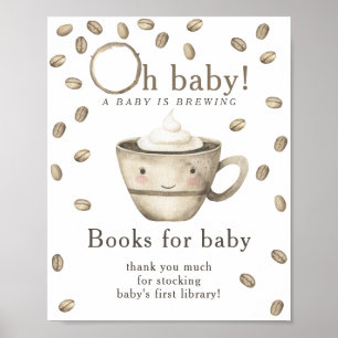 Affiche Un bébé prépare des livres pour bébé