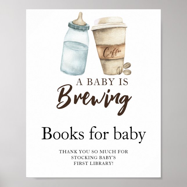 Affiche Un bébé prépare du lait de café Livres pour bébé (Devant)
