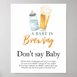 Affiche Un bébé prépare du lait Ne dites pas bébé