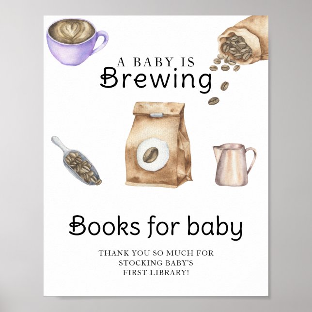 Affiche Un bébé prépare une tasse de café Livres pour bébé (Devant)