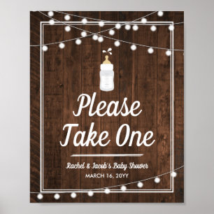 Affiche Un bébé rustique brasse Baby shower Favoriser Pren