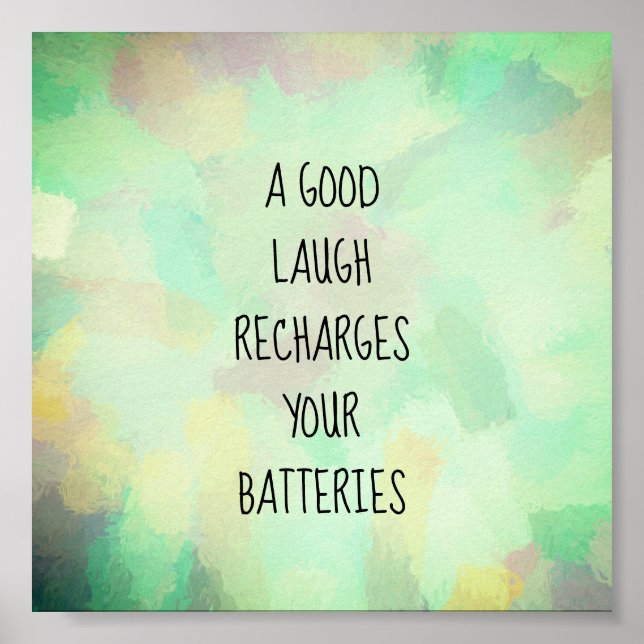 Affiche un bon rire abstrait mur art motivation citation (Devant)