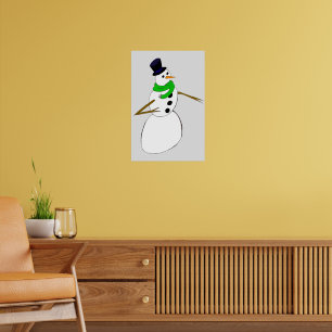 Affiche un bonhomme de neige