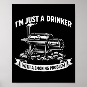 Affiche Un Buveur Avec Un Problème De Fumeur Grillant Les