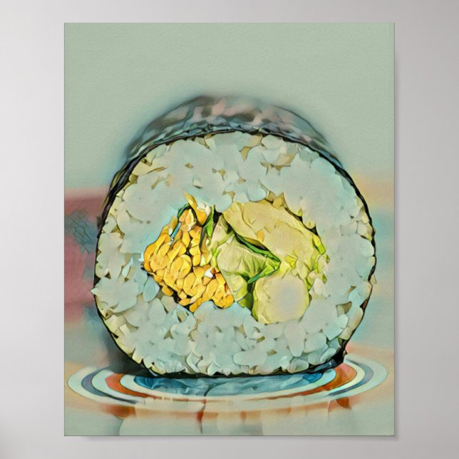 Affiche Un cadeau sushi pour les amateurs de nourriture (Devant)