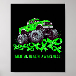 Affiche Un camion monstre passe sur un ruban Sensibilisati