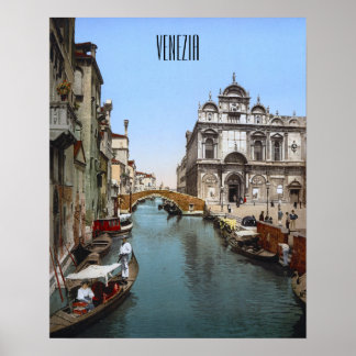 Affiche Un canal animé à Venise (1900)