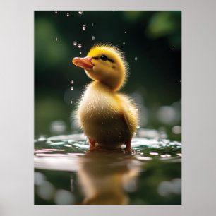 Affiche "Un canard adorable dans la pluie
