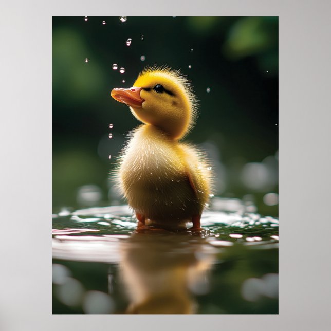Affiche "Un canard adorable dans la pluie (Devant)