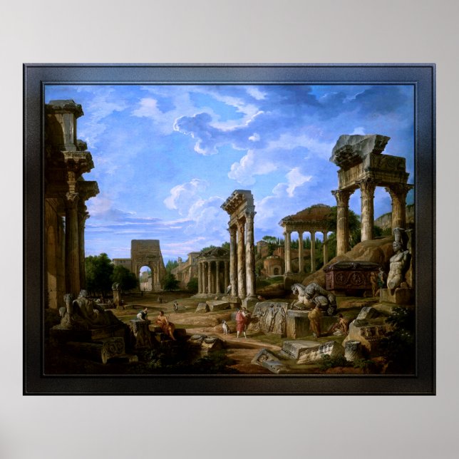 Affiche Un Capriccio du Forum Romain par Giovanni Pannini (Devant)