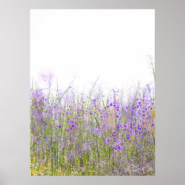Affiche Un champ de fleurs sauvages violets (Devant)