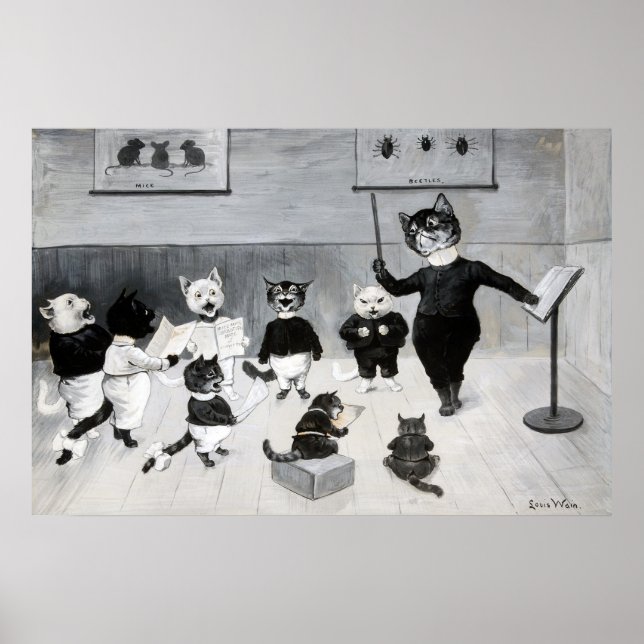 Affiche Un chant du Nouvel An, Louis Wain (Devant)