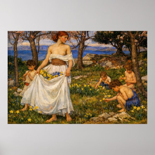 Affiche Un Chant du Printemps par John William Waterhouse (Devant)