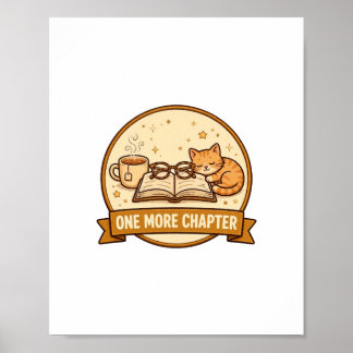 Affiche Un chapitre de plus — Livre cosy, thé et chat endo