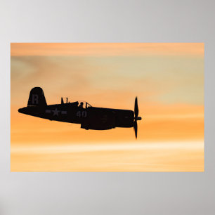 Affiche Un chasseur Vought F4U Corsair