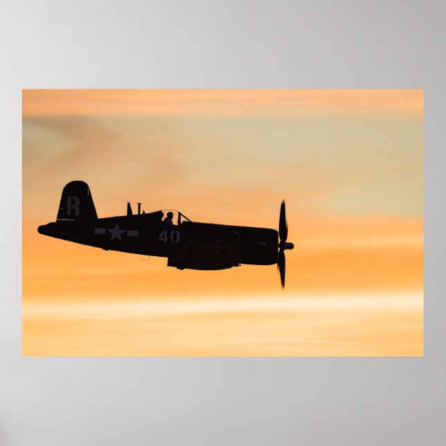 Affiche Un chasseur Vought F4U Corsair (Devant)