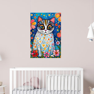 Affiche Un chat coloré