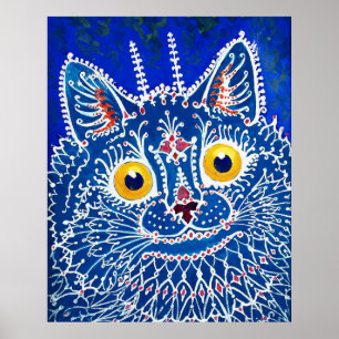 Affiche Un chat dans le style gothique par Louis Wain
