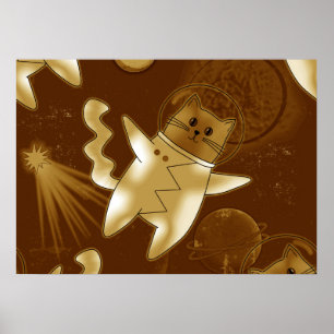 Affiche Un chat dans l'espace.
