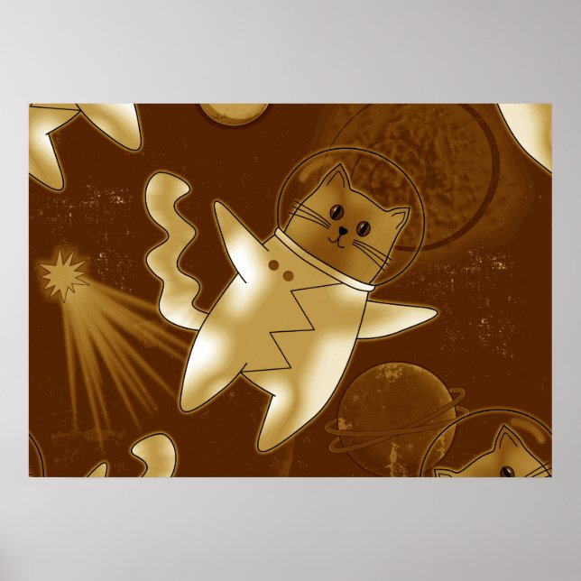 Affiche Un chat dans l'espace. (Devant)