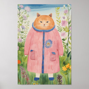 Affiche Un chat de jardin