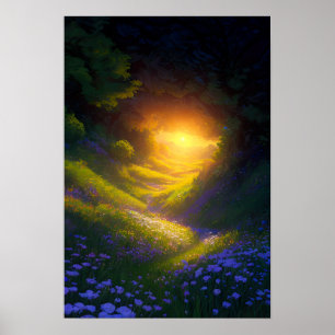 Affiche Un chemin à travers la forêt