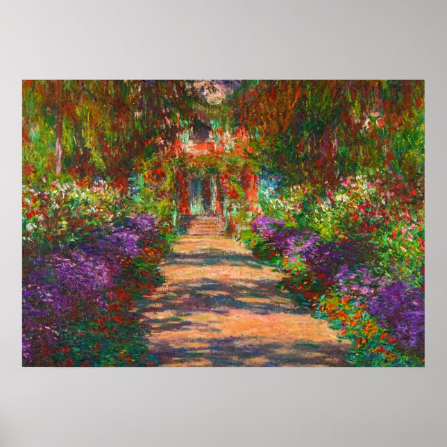Affiche Un chemin dans le jardin de Monets, Giverny, 1902 (Devant)