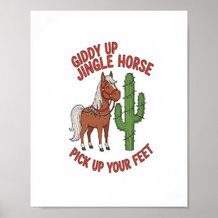 Affiche Un Cheval À Jingle En Plein Air Ramasse Vos Pieds