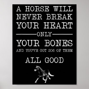 Affiche Un Cheval Ne Casse Jamais Ton Coeur Drôle Horsebac