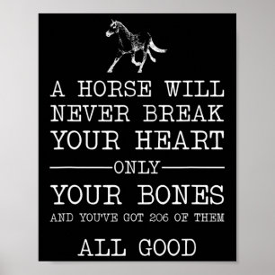 Affiche Un Cheval Ne Casse Jamais Ton Coeur Drôle Horsebac