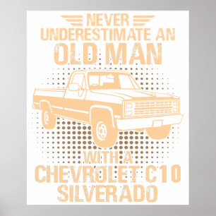 Affiche Un Chevrolet C10 Silverado 1987 de vieil homme