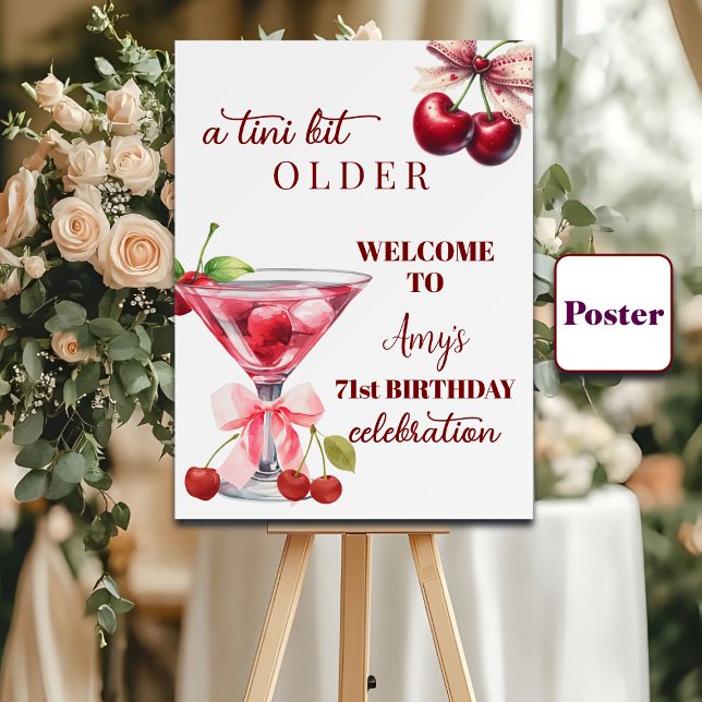 Affiche Un Chic A Tini Bit Plus Âgé Cherry Martini 71e Ann (Créateur téléchargé)