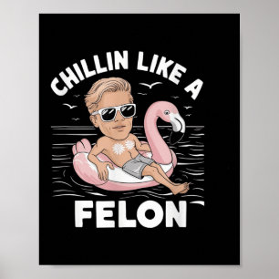 Affiche Un Chillin Comme Un Felon Drôle Trump Pour Le Prés