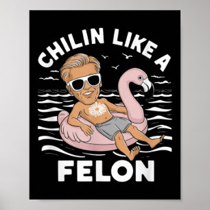 Affiche Un Chillin Comme Un Felon Drôle Trump Pour Le Prés