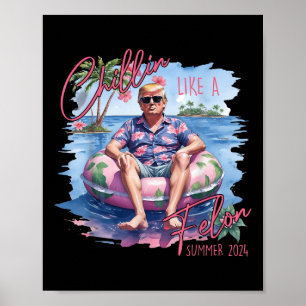 Affiche Un Chillin Comme Un Felon Drôle Trump Pour Le Prés
