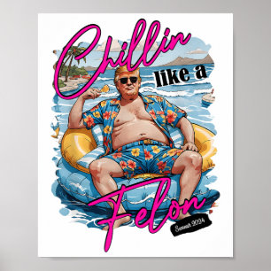 Affiche Un Chillin Comme Un Felon Drôle Trump Pour Le Prés