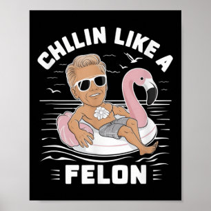 Affiche Un Chillin Comme Un Felon Drôle Trump Pour Le Prés