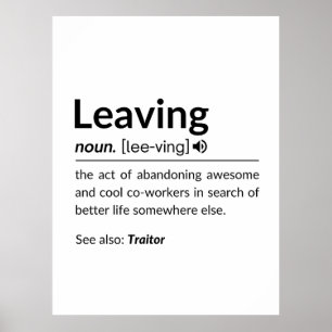 Affiche Un collègue amusant qui part