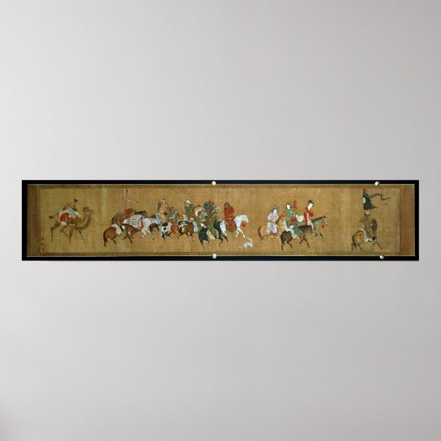 Affiche Un convoi de Mongols, Chinois, XIVe siècle (Devant)