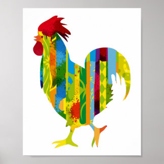 Affiche Un coq coloré
