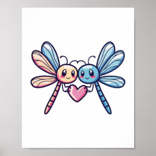 Affiche Un couple de libellules amoureux de l'animal Saint