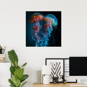 Affiche Un couple de méduses vibrantes