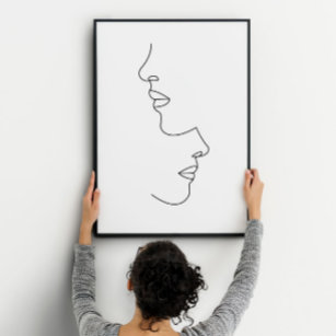 Affiche Un couple romantique face art