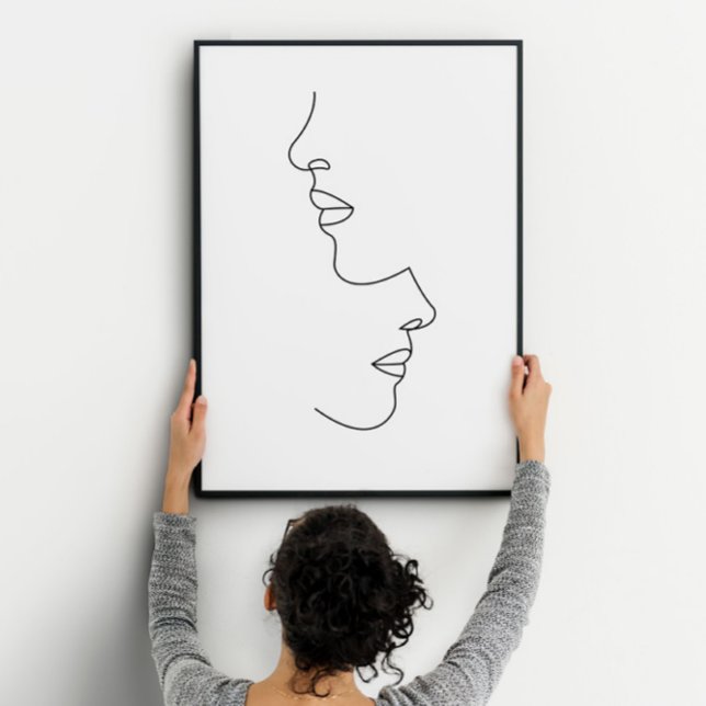 Affiche Un couple romantique face art (Créateur téléchargé)