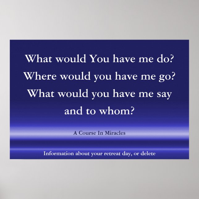 Affiche Un Cours En Miracles poster, Citation Spirituelle  (Devant)