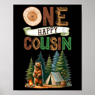 Affiche Un cousin campeur heureux pour son premier anniver