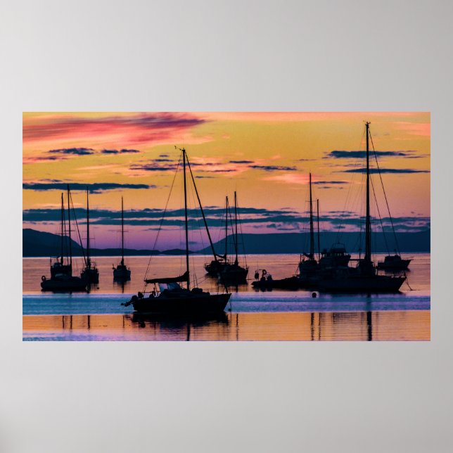 Affiche Un crépuscule Au-Dessus Du Port D'Ushuaia (Devant)